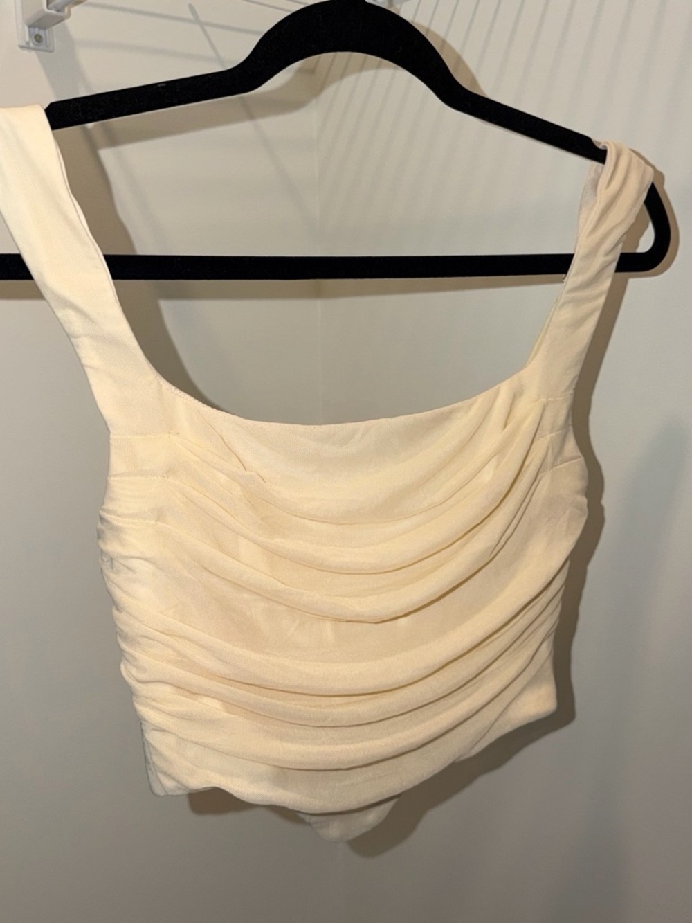 Ivory Draped Corset Crop Top - Women's